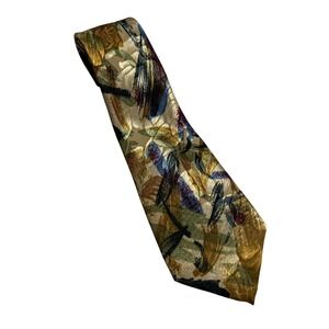 Vintage Pascal Tie Abstract Metallic Shiny Hand Made Wide Necktie E28‎
